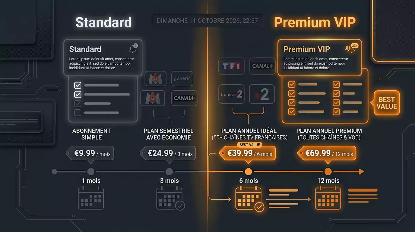 Abonnement IPTV France Standard vs Premium — Quelle Différence ?